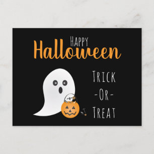 Cartão Postal Truque Ou Tratar Feliz Fantasma De Halloween Spook