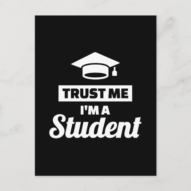 Cartão Postal Trust me I'm a Student (Frente)