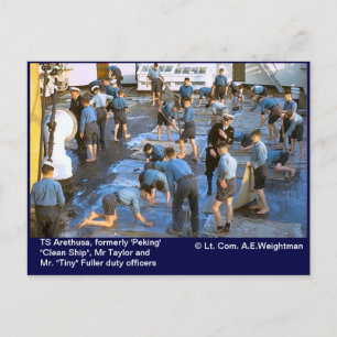 Cartão Postal TS Arethusa, anteriormente "Peking" "Clean Ship",