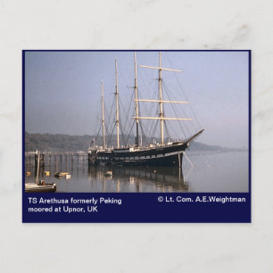 Cartão Postal TS Arethusa, antes espantado em Peking, em Upnor