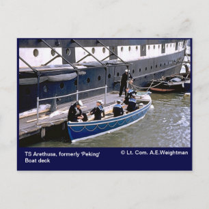 Cartão Postal TS Arethusa, antigo convés de barco "Pequim"