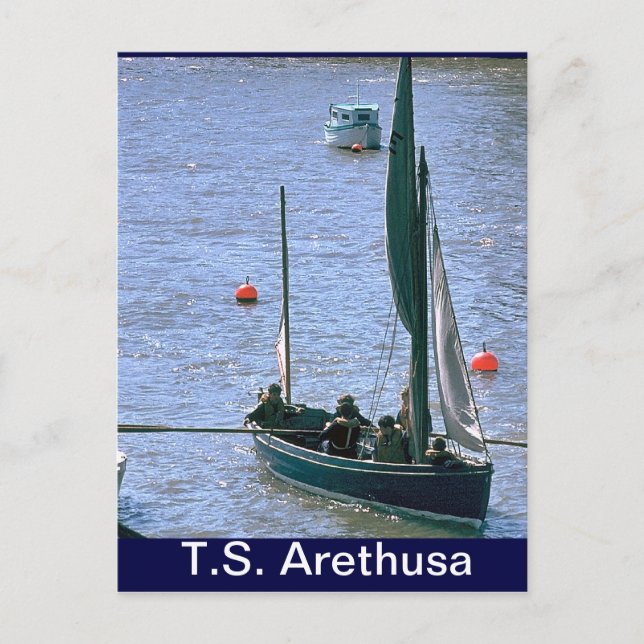 Cartão Postal TS Arethusa, SAiling o baleeiro (Frente)