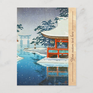 Cartão Postal Tsuchiya Koitsu Paisagem de inverno nevada de Miya