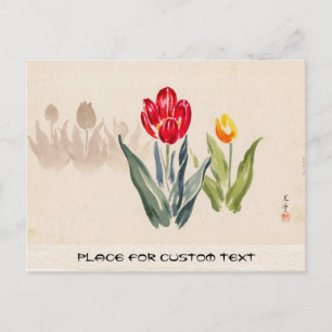 Cartão Postal Tsuchiya Koitsu Tulips japanês vinhedo japanês