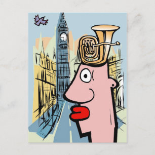 Cartão Postal Tuba Head Em Londres