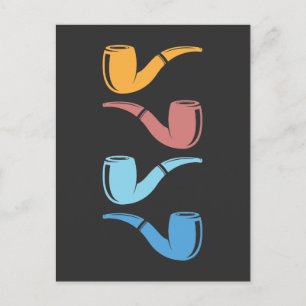 Cartão Postal Tubagens Coloridas De Fumagem De Tubagens Retro