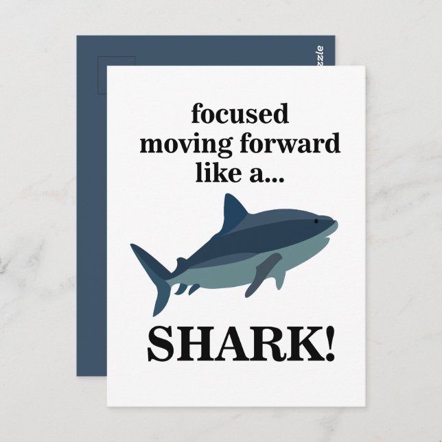Cartão Postal Tubarão Focado Em Avançar Como Um Tubarão (Frente/Verso)