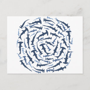 Cartão Postal tubarão-martelo mergulho scuba