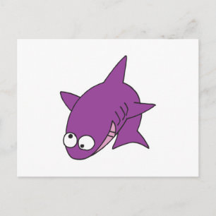Cartão Postal tubarão roxo bobo