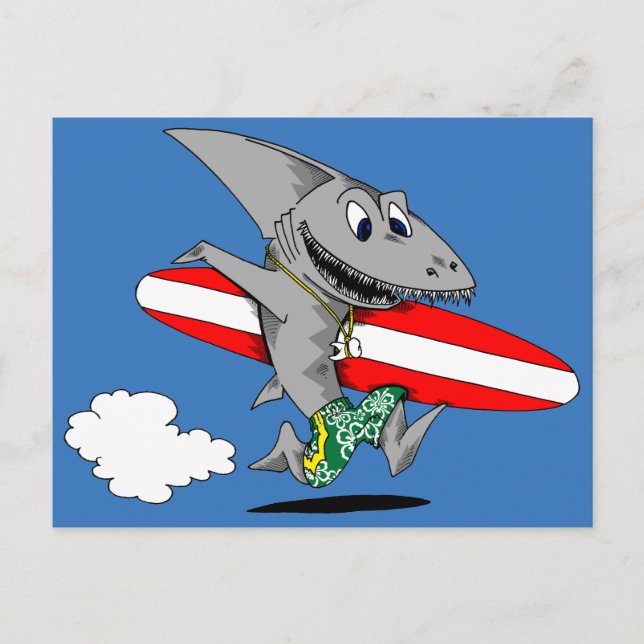 Cartão Postal Tubarão surf (Frente)