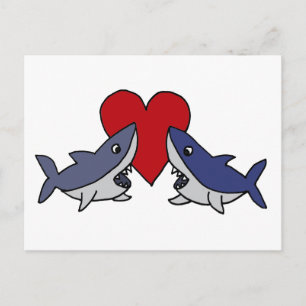 Cartão Postal Tubarões bobos na arte do amor