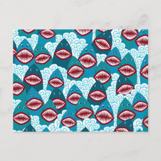 Cartão Postal Tubarões Famintos