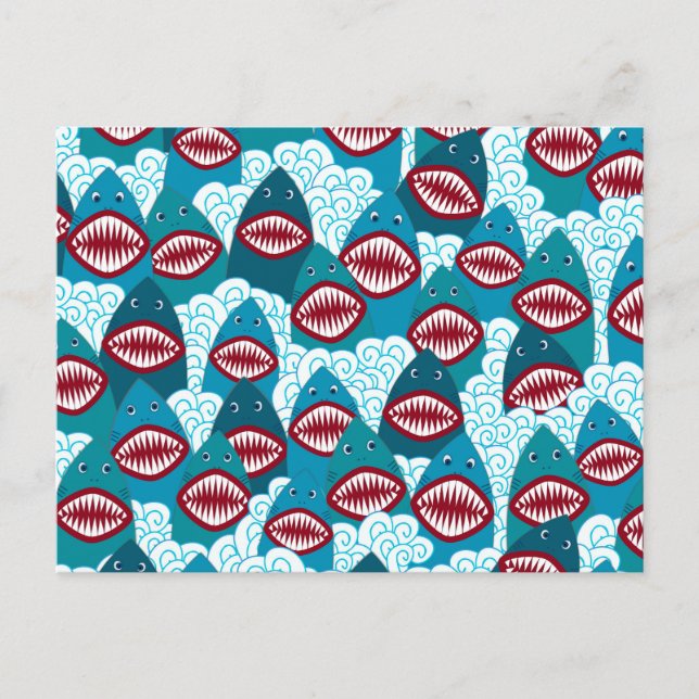 Cartão Postal Tubarões Famintos (Frente)