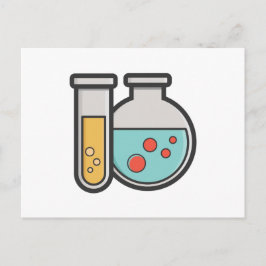 Cartão Postal Tubo de teste de química e copo