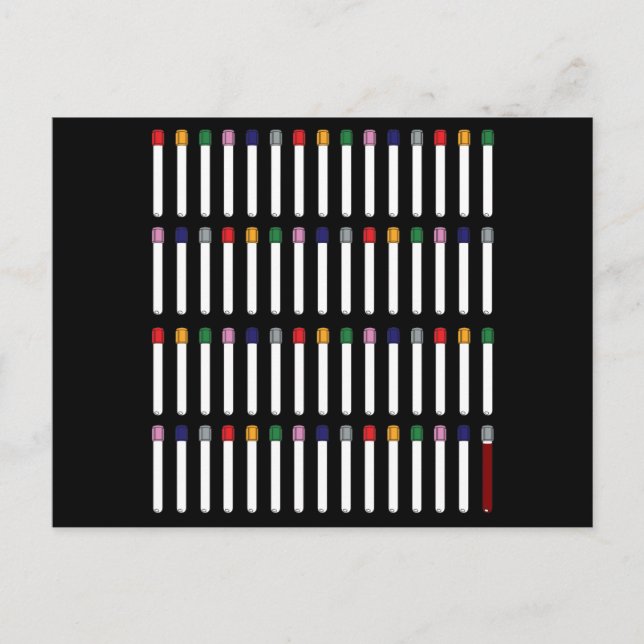 Cartão Postal Tubos Phlebotomy (Frente)