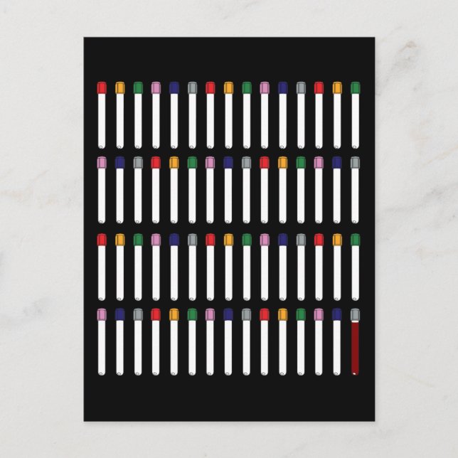 Cartão Postal Tubos Phlebotomy (Frente)