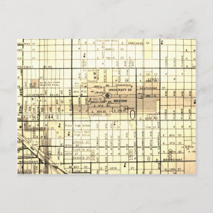 Cartão Postal Tucson, AZ Vintage Map