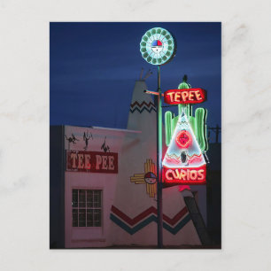 Cartão Postal Tucumcar esta noite. TeePee Curios. Rota 66