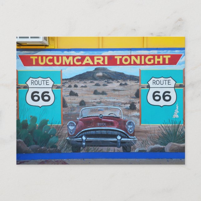 Cartão Postal Tucumcari Tonight Mural, Rota 66, Novo México (Frente)