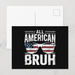 Cartão Postal Tudo Americano Cara 4 De Julho Garotos Patrióticos