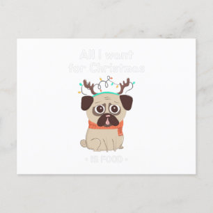 Cartão Postal Tudo o que quero para a COMIDA de Natal. Engraçado