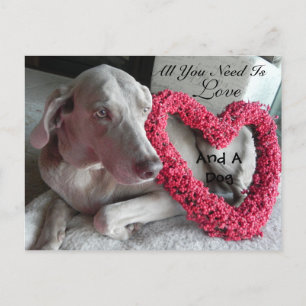 Cartão Postal Tudo o que Você Precisa É Amor - e Um Cachorro (Ra
