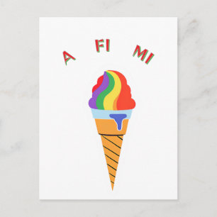 Cartão Postal Tudo para mim cone de sorvete  
