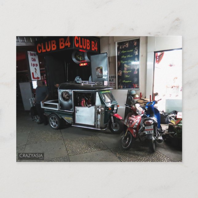 Cartão Postal Tuk-Tuk, Pattaya, Tailândia (Frente)