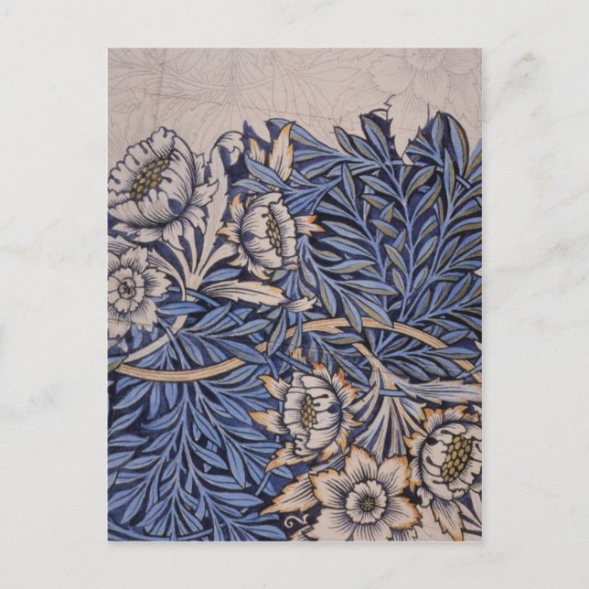 Cartão Postal Tulip e Willow por William Morris (Frente)