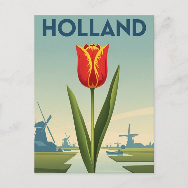 Cartão Postal Tulip na Holanda (Frente)