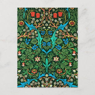 Cartão Postal Tulip, um padrão floral de William Morris