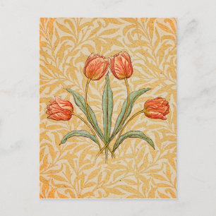 Cartão Postal Tulip Vintage Coral Rustic Whimsical Swirics