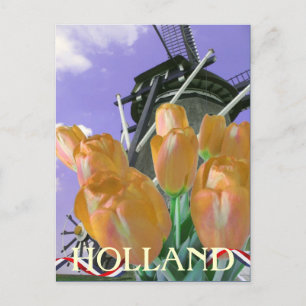 Cartão postal Tulip Windmill Art Holland