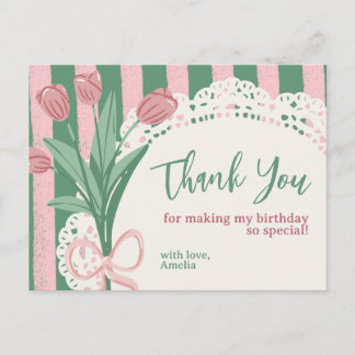 Cartão Postal Tulipa e Laço Caprichoso Coquete Personalizado Obr