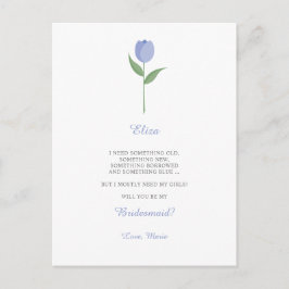 Cartão Postal Tulipa Roxa Minimalista para Pedido de Damas de Ho