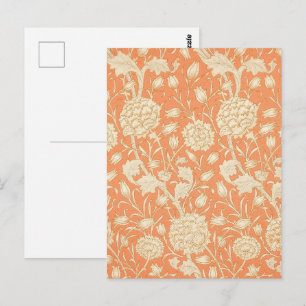 Cartão Postal Tulipa Selvagem Laranja Arte Floral de William Mor