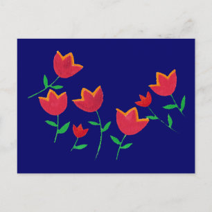 Cartão Postal tulipa vermelha