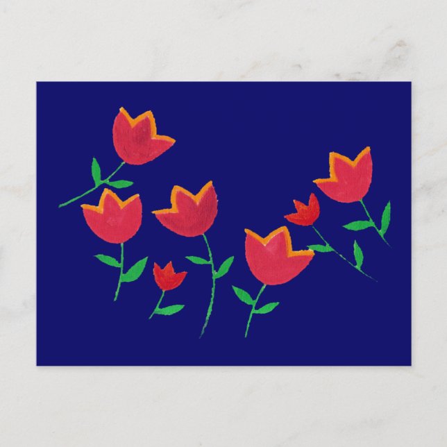 Cartão Postal tulipa vermelha (Frente)