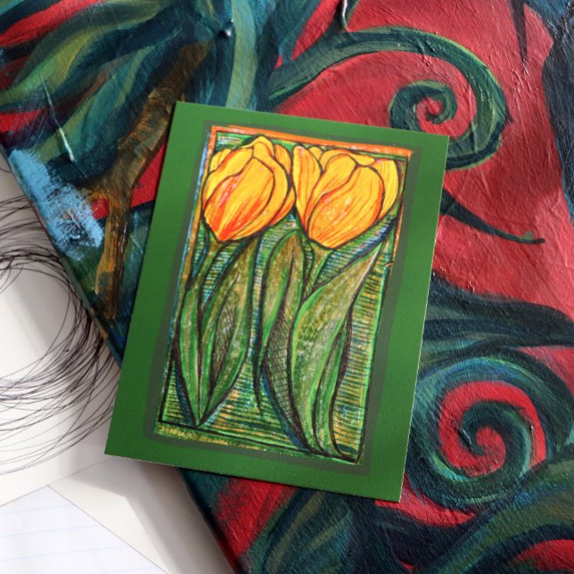 Cartão Postal Tulipas amarelas (Criador carregado)