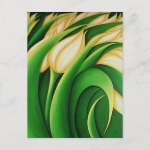 Cartão Postal Tulipas Amarelas Estilizadas