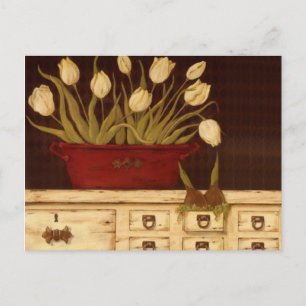 Cartão Postal tulipas brancas