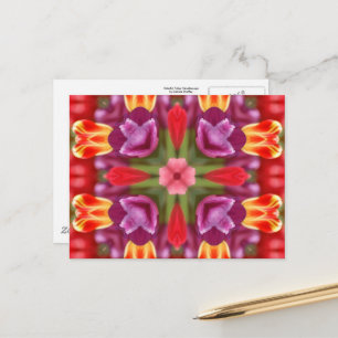Cartão Postal Tulipas Coloridas Caleidoscópio