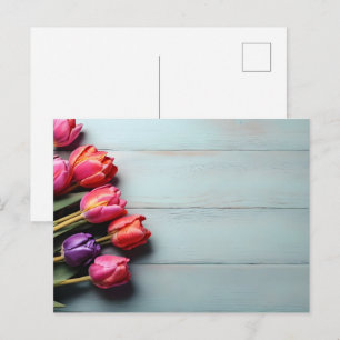 Cartão Postal Tulipas da primavera para o dia de São Valentim
