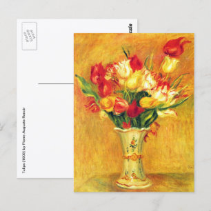 Cartão Postal Tulipas de Pierre Renoir, Impressionismo Vintage A