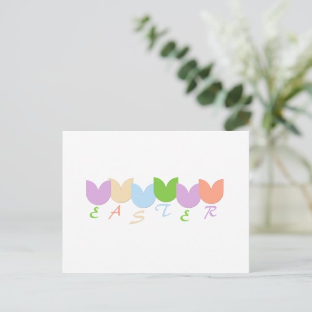Cartão Postal Tulipas de Primavera Elegante Personalizadas, Feri (Em pé/Frente)