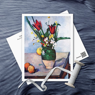 Cartão Postal Tulipas em um Vase Paul Cezanne