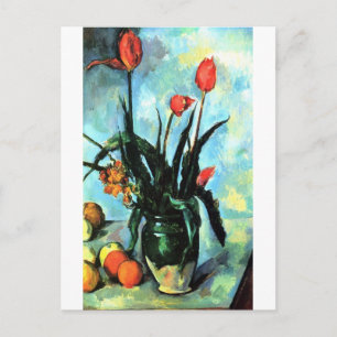 Cartão Postal Tulipas em um Vaso por Paul Cezanne, Arte Antiga