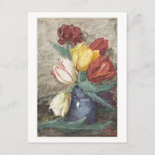 Cartão Postal Tulipas em um vaso ( Sientje Mesdag-van Houten.