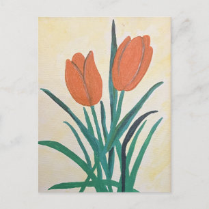 Cartão Postal Tulipas Laranja