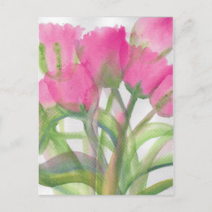 Cartão Postal Tulipas Rosa